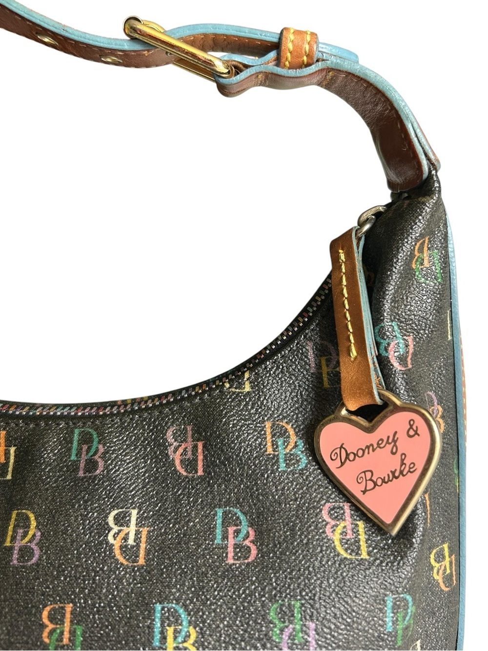 Y2K Dooney & Bourke Rainbow “It” Mini Hobo Bag Vintage 2000s Bling - Picture 2 of 11